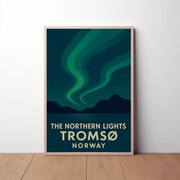 Aurora Borealis Tromsø Norway Travel Poster PosterGoat