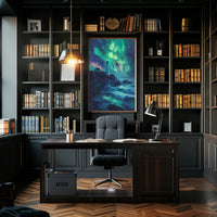 Aurora-Painted Coastal Landscape Lighthouse Artistic Poster PosterGoat