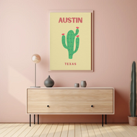 Austin Cactus Modern Art Print Cultural Poster PosterGoat