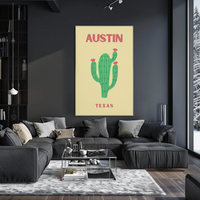Austin Cactus Modern Art Print Cultural Poster PosterGoat