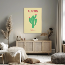 Austin Cactus Modern Art Print Cultural Poster PosterGoat