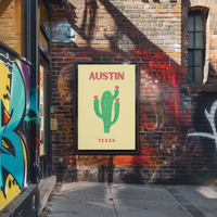 Austin Cactus Modern Art Print Cultural Poster PosterGoat