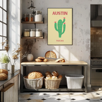 Austin Cactus Modern Art Print Cultural Poster PosterGoat