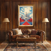 Austin Capitol Vintage Style Urban or Cityscape Poster PosterGoat