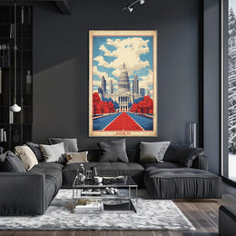 Austin Capitol Vintage Style Urban or Cityscape Poster PosterGoat