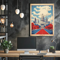 Austin Capitol Vintage Style Urban or Cityscape Poster PosterGoat