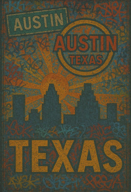Austin Skyline Graffiti Art Travel Poster PosterGoat