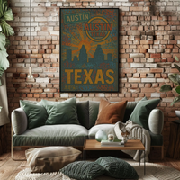Austin Skyline Graffiti Art Travel Poster PosterGoat