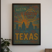 Austin Skyline Graffiti Art Travel Poster PosterGoat