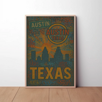 Austin Skyline Graffiti Art Travel Poster PosterGoat