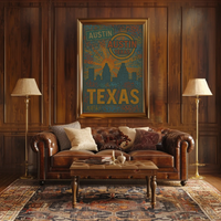 Austin Skyline Graffiti Art Travel Poster PosterGoat