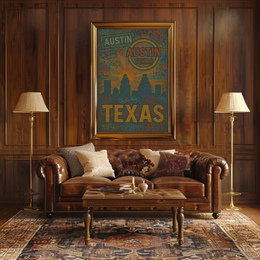 Austin Skyline Graffiti Art Travel Poster PosterGoat