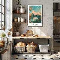 Austin Skyline Reflected in River Urban or Cityscape Poster PosterGoat
