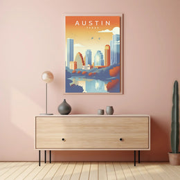 Austin Skyline Serenity in Modern Urban Cityscape PosterGoat