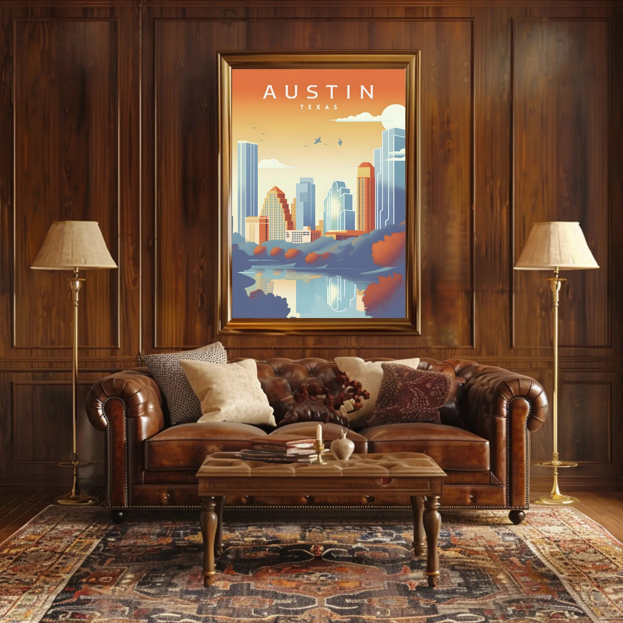 Austin Skyline Serenity in Modern Urban Cityscape PosterGoat