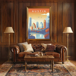 Austin Skyline Serenity in Modern Urban Cityscape PosterGoat