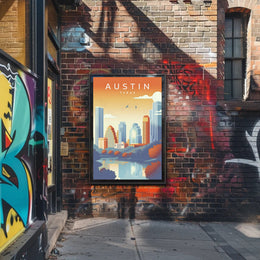 Austin Skyline Serenity in Modern Urban Cityscape PosterGoat