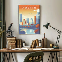 Austin Skyline Serenity in Modern Urban Cityscape PosterGoat