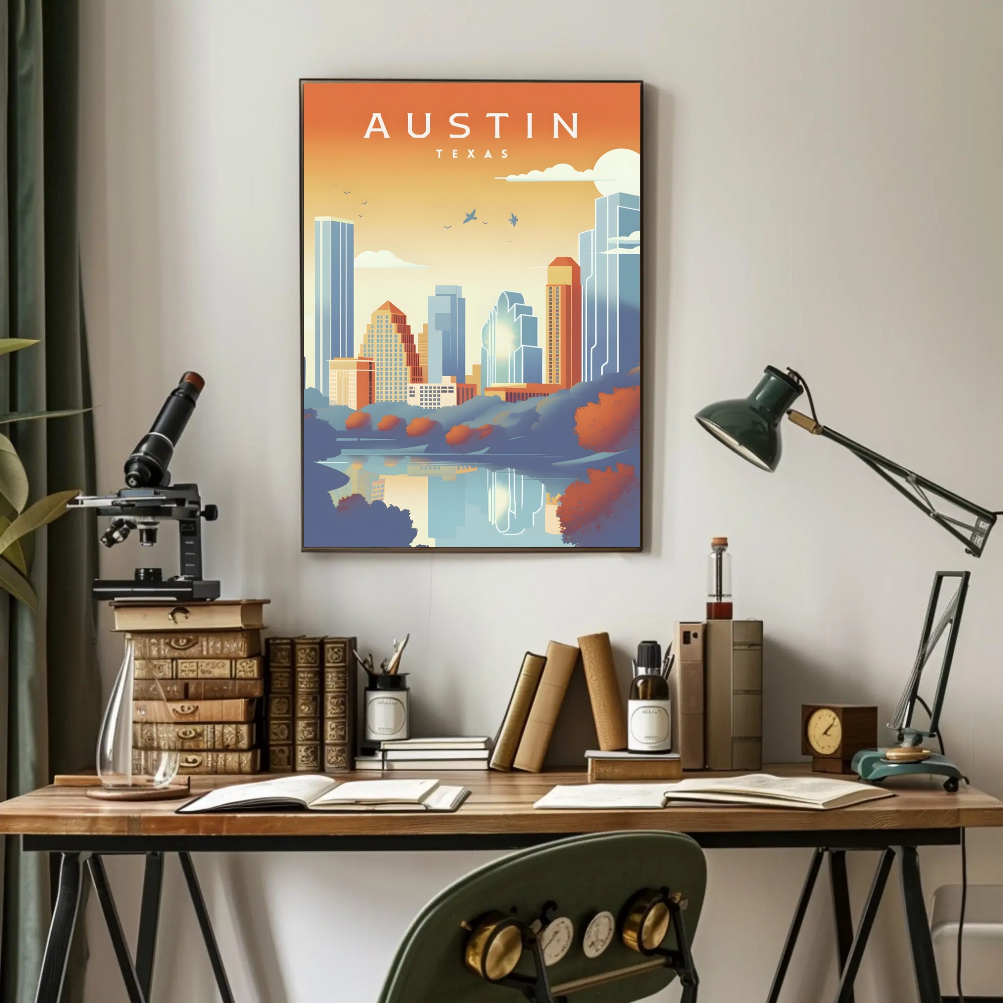 Austin Skyline Serenity in Modern Urban Cityscape PosterGoat