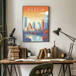 Austin Skyline Serenity in Modern Urban Cityscape PosterGoat