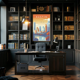 Austin Skyline Serenity in Modern Urban Cityscape PosterGoat