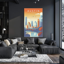 Austin Skyline Serenity in Modern Urban Cityscape PosterGoat