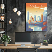Austin Skyline Serenity in Modern Urban Cityscape PosterGoat