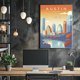 Austin Skyline Serenity in Modern Urban Cityscape PosterGoat