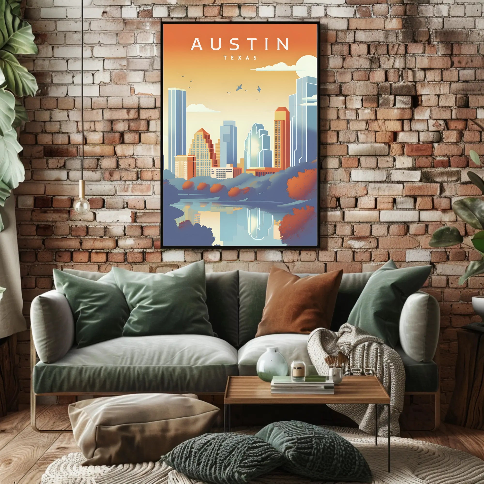 Austin Skyline Serenity in Modern Urban Cityscape PosterGoat
