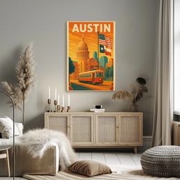 Austin State Capitol Vintage Travel Poster PosterGoat