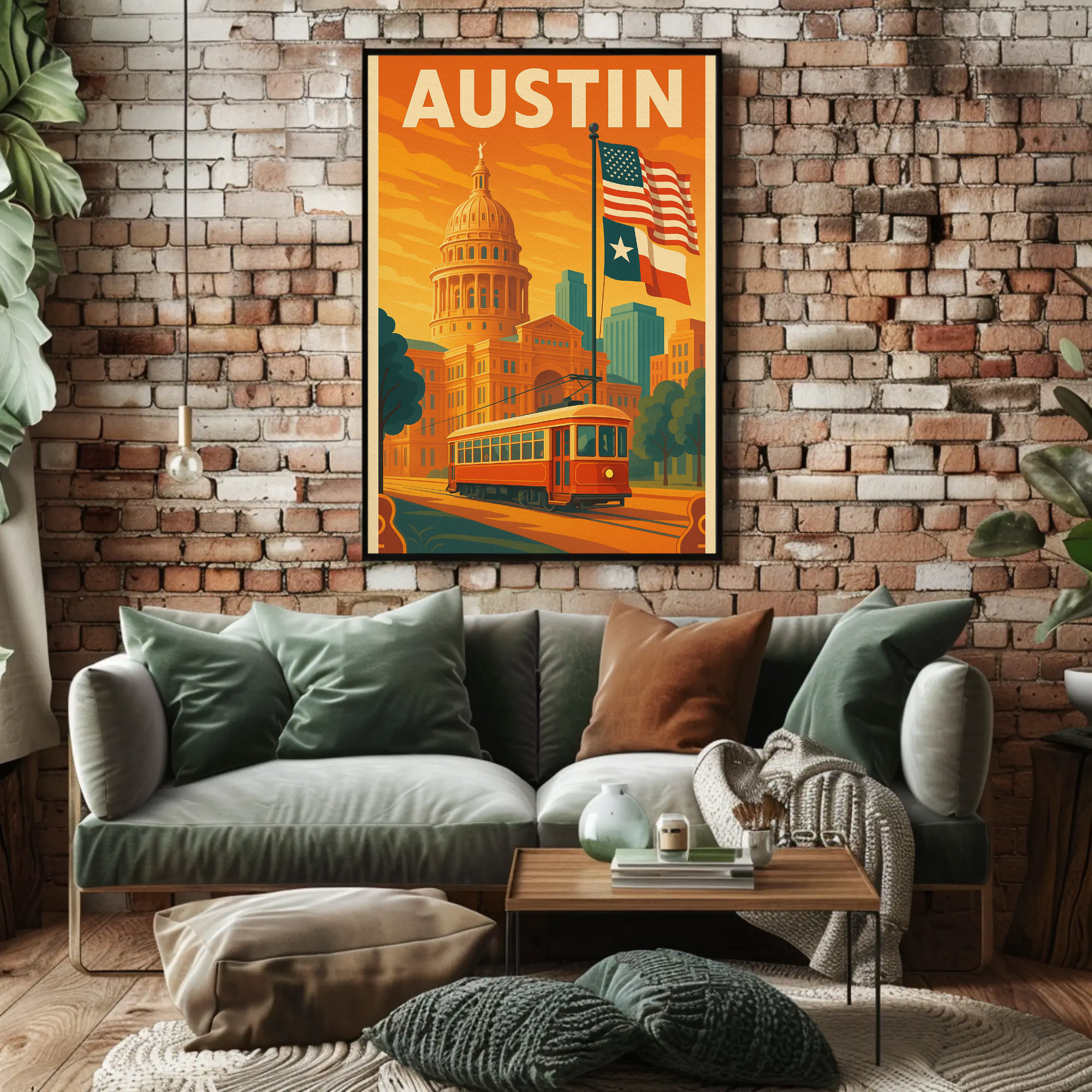 Austin State Capitol Vintage Travel Poster PosterGoat