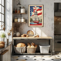 Austin Texas Vintage Patriotic Poster - Urban or Cityscape Poster PosterGoat