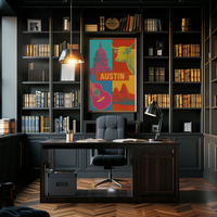 Austin Vibes Pop Art Cultural Poster PosterGoat