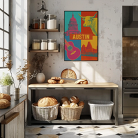 Austin Vibes Pop Art Cultural Poster PosterGoat