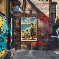 Australian Beach Scene Retro Travel Poster PosterGoat