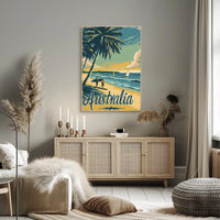 Australian Beach Vacation Vintage Poster PosterGoat