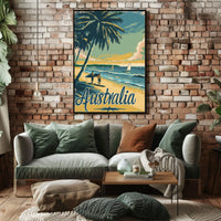 Australian Beach Vacation Vintage Poster PosterGoat