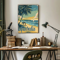 Australian Beach Vacation Vintage Poster PosterGoat