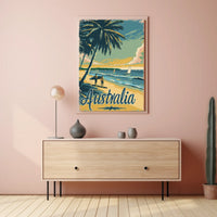 Australian Beach Vacation Vintage Poster PosterGoat