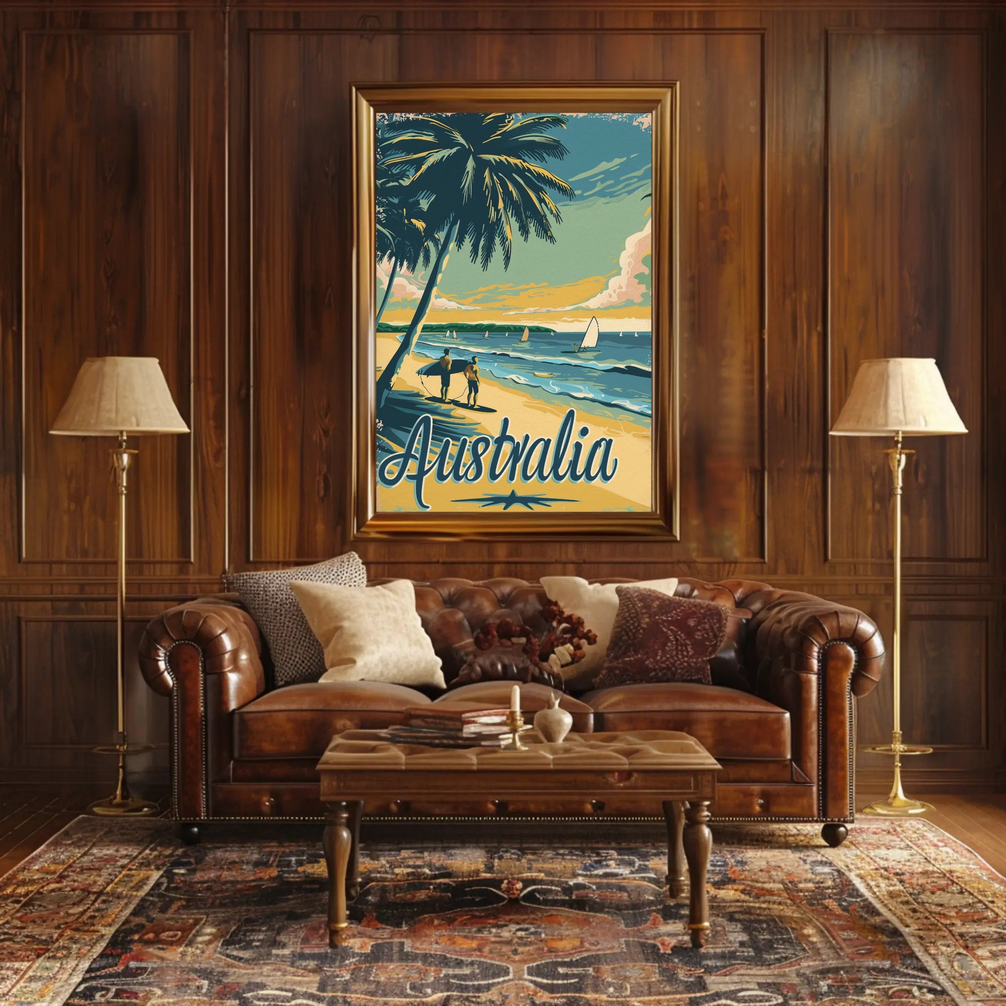 Australian Beach Vacation Vintage Poster PosterGoat