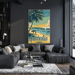 Australian Beach Vacation Vintage Poster PosterGoat