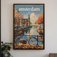 Autumn Amsterdam Canal Vintage Travel Poster PosterGoat