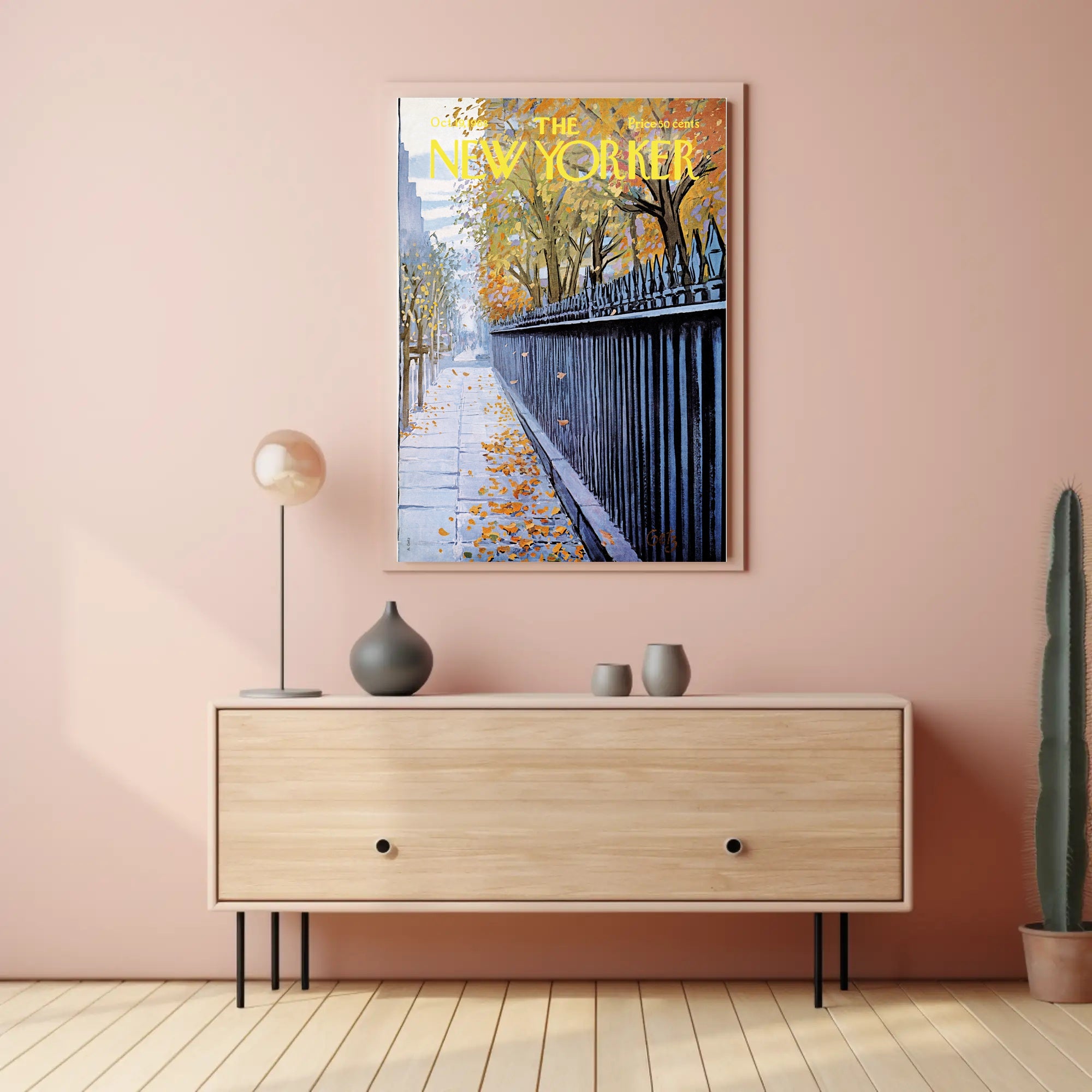 Autumn NYC Scene Urban Artwork Travel Poster PosterGoat