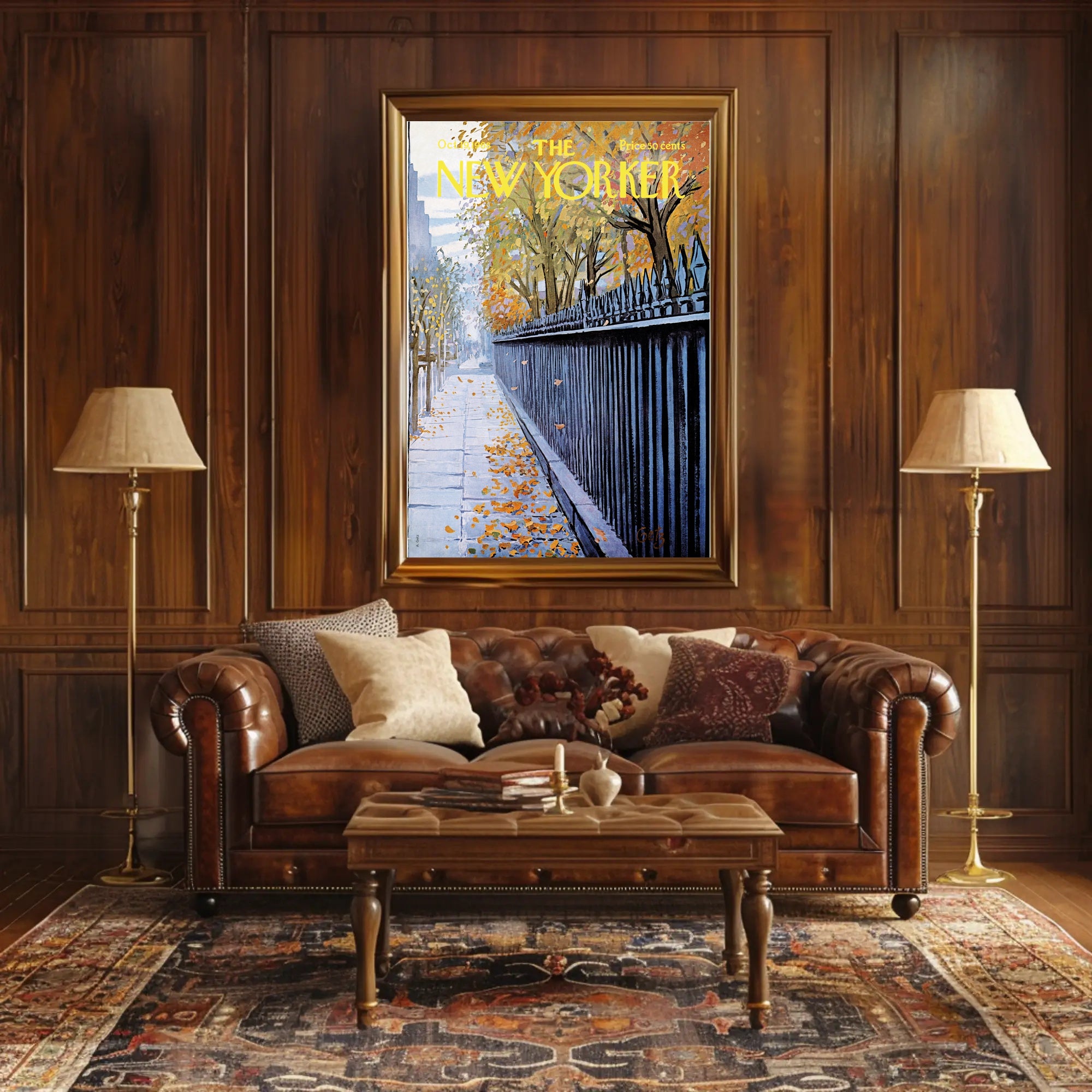 Autumn NYC Scene Urban Artwork Travel Poster PosterGoat
