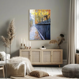 Autumn NYC Scene Urban Artwork Travel Poster PosterGoat