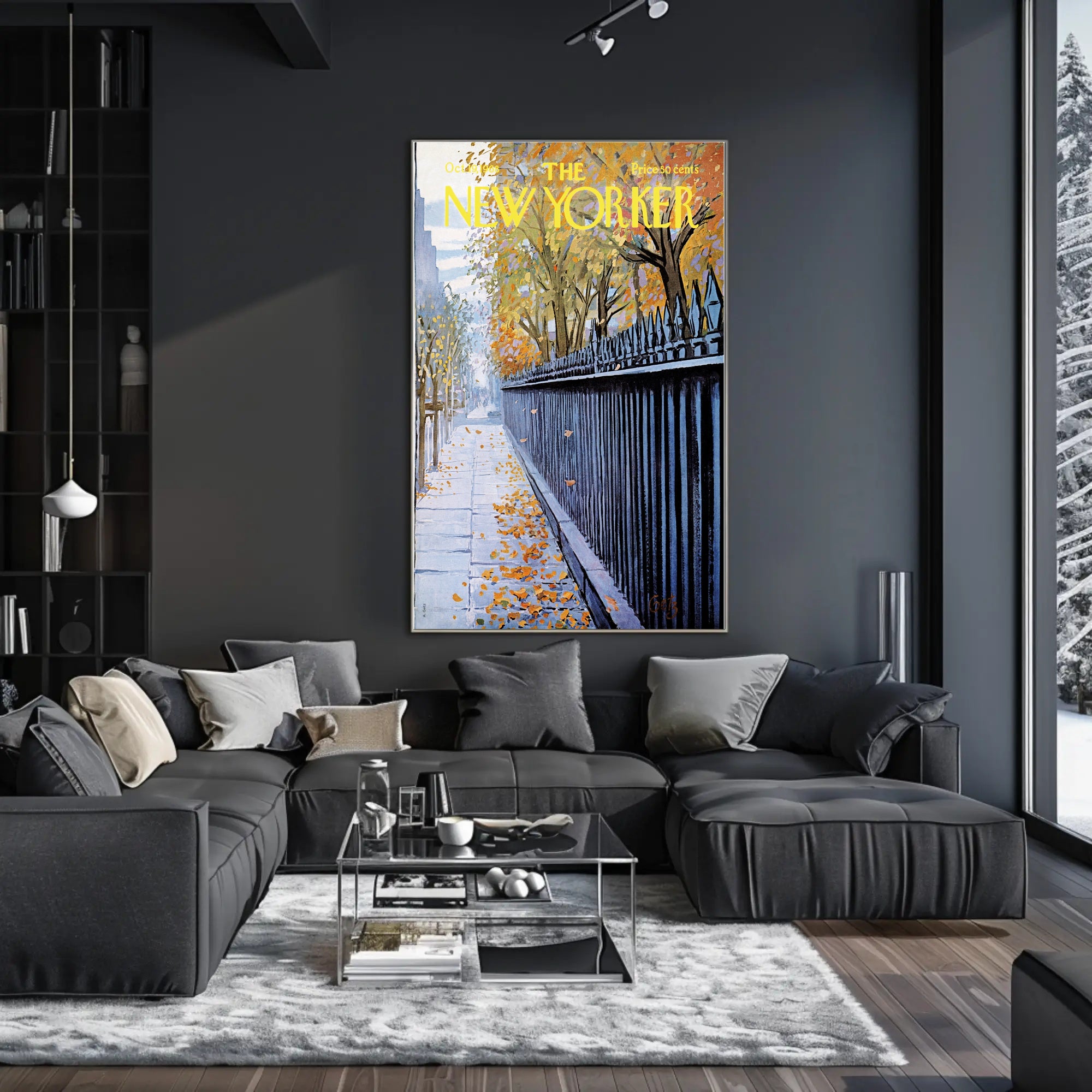 Autumn NYC Scene Urban Artwork Travel Poster PosterGoat