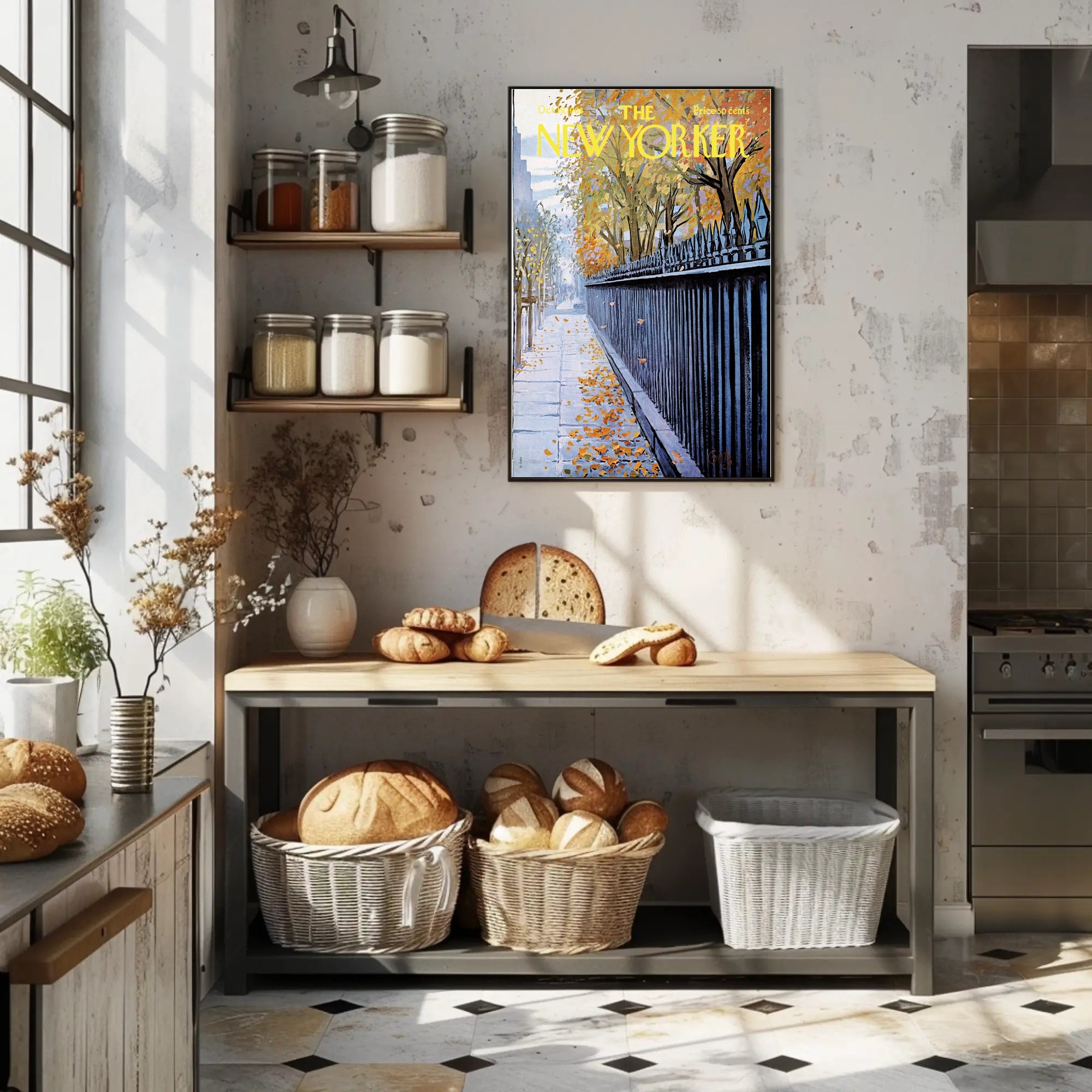 Autumn NYC Scene Urban Artwork Travel Poster PosterGoat