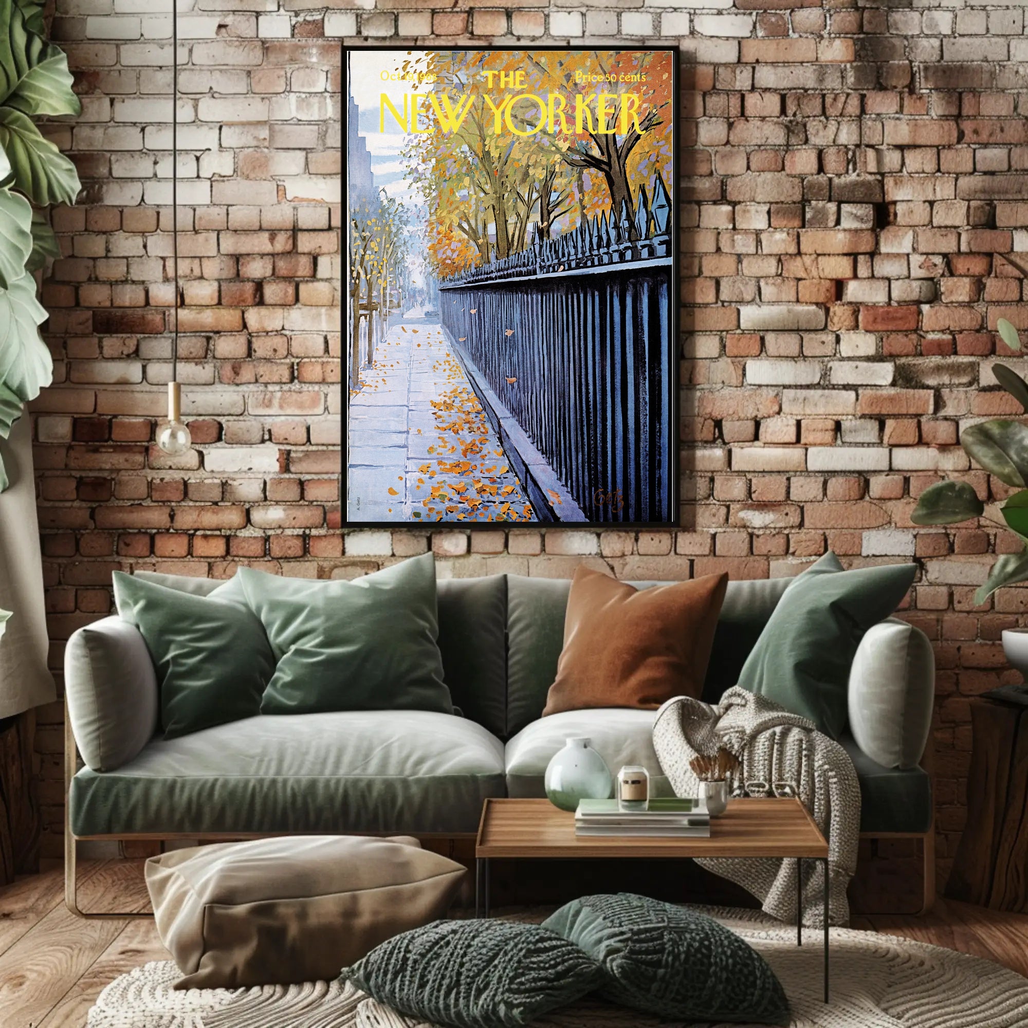 Autumn NYC Scene Urban Artwork Travel Poster PosterGoat