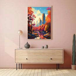 Autumn Serenity in Cityscape National Park Poster PosterGoat