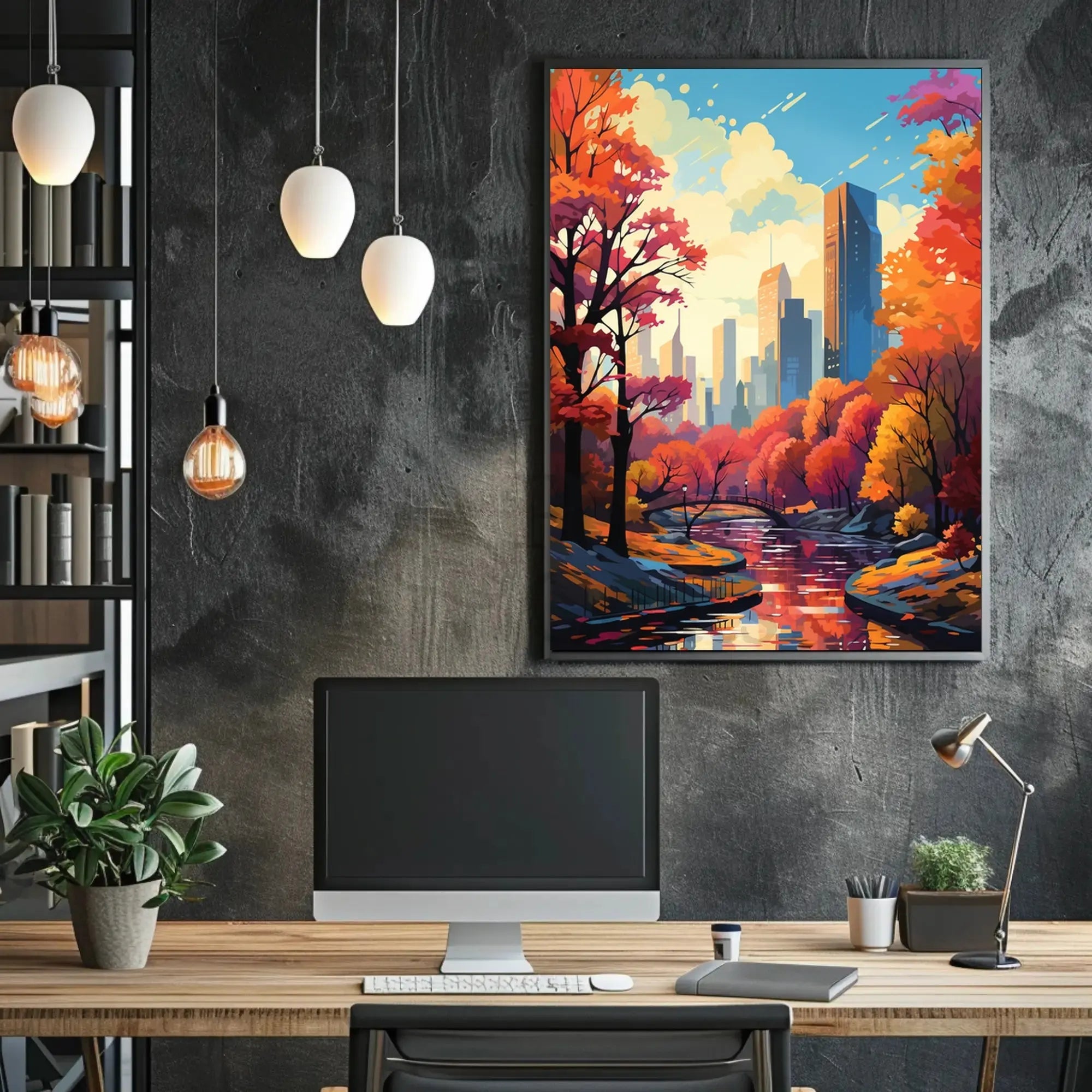 Autumn Serenity in Cityscape National Park Poster PosterGoat